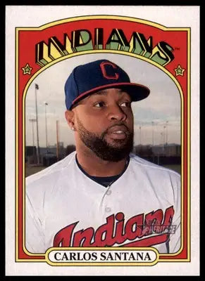 Carlos Santana 2021 Topps Heritage #206 Cleveland Indians - Baseball Card Single