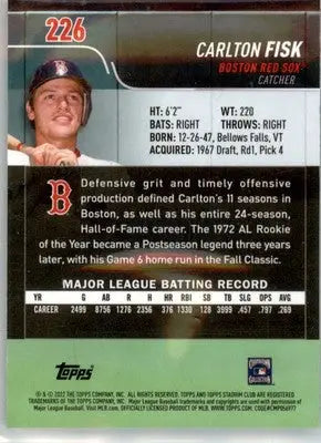 Carlton Fisk - 2022 Stadium Club Chrome - #226 - Baseball - Baseball Card Single