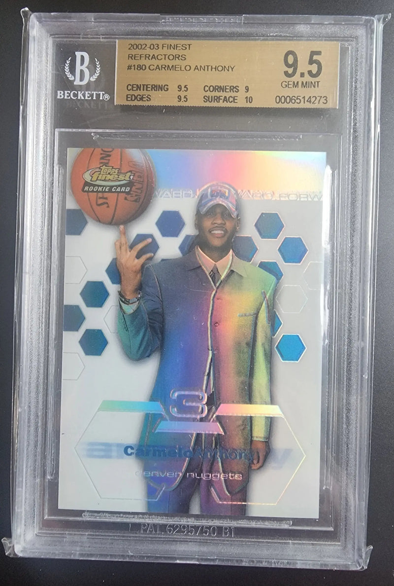 Carmelo Anthony 2002 Finest Refractor rookie card BGS 9.5 Gem Mint collectible