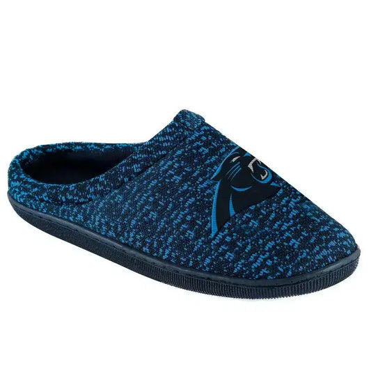 Carolina Panthers Men’s Poly Knit Cup Sole Slippers - Medium - Apparel