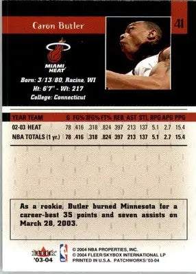 Caron Butler - 2003-04 Fleer Patchworks - #41 - Basketball - Basketball Card Single