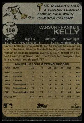 Carson Kelly 2022 Topps Heritage #109 Arizona Diamondbacks - Baseball Card Single