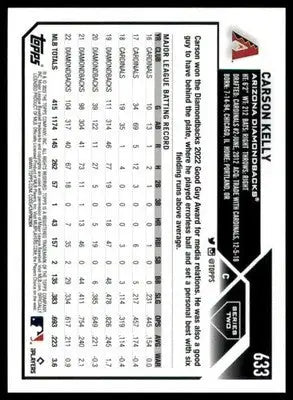 Carson Kelly 2023 Topps #633 Arizona Diamondbacks - Baseball Card Single