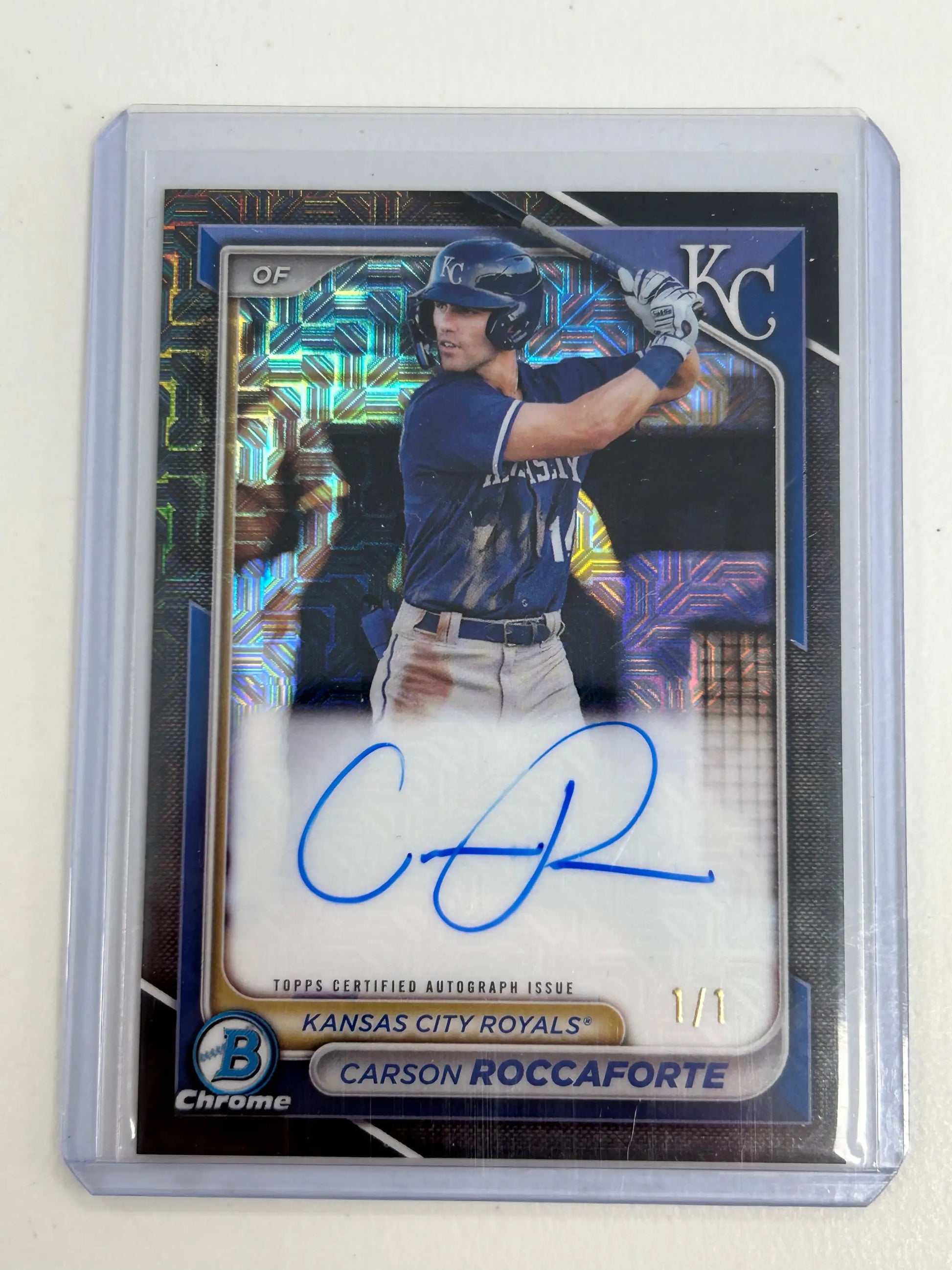 Carson Roccaforte 2024 Bowman Chrome Mega Black Auto #1/1 - Baseball Card Single