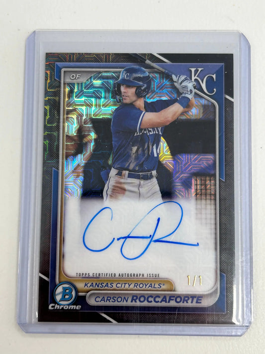 Carson Roccaforte 2024 Bowman Chrome Mega Black Auto #1/1 - Baseball Card Single