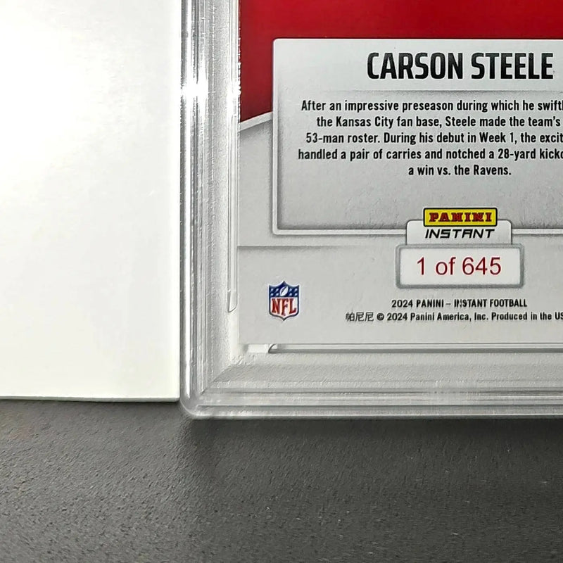 Carson Steele Rookie 2024 Panini Instant NFL #24 PSA 10 Gem Mint