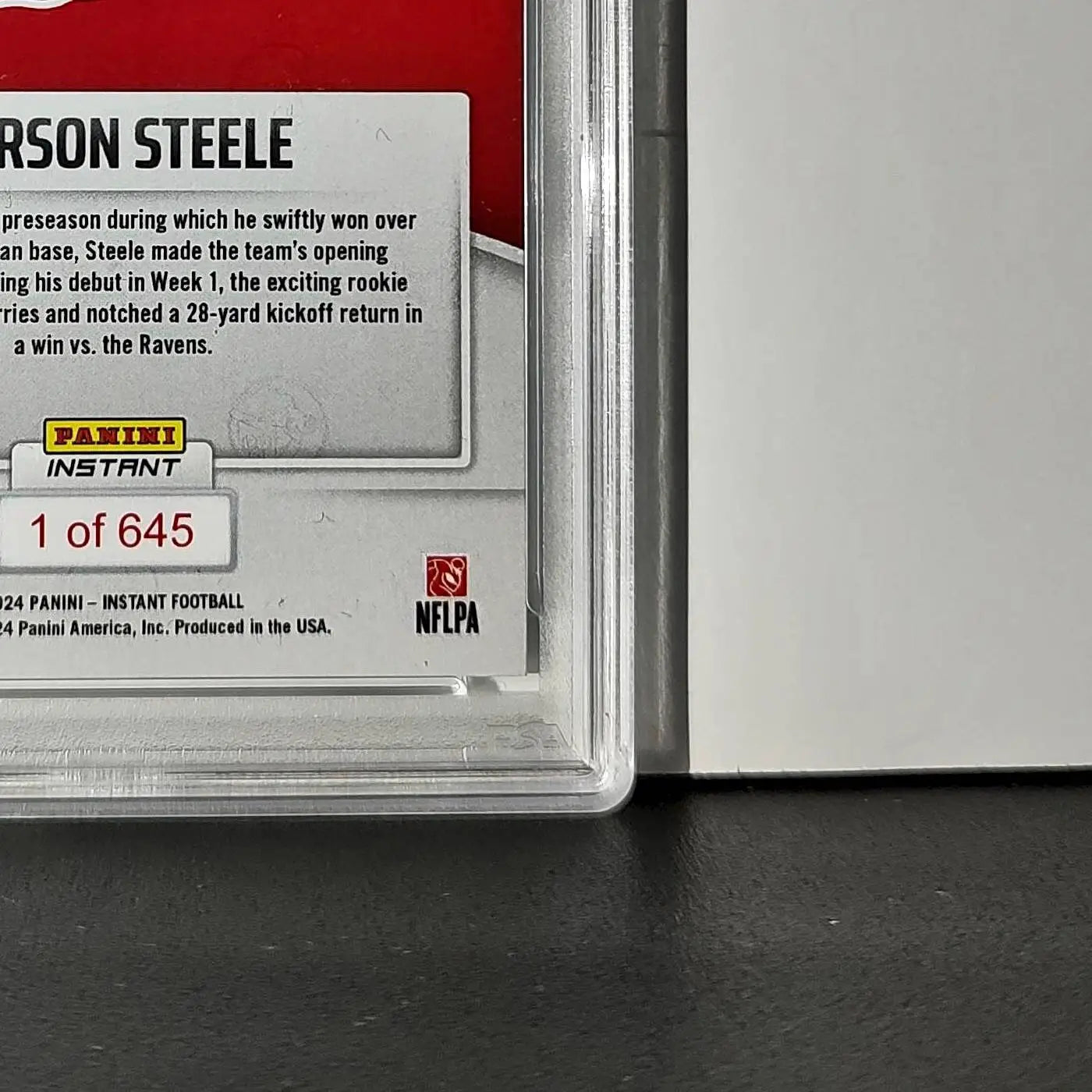 Carson Steele Rookie 2024 Panini Instant NFL #24 PSA 9 Mint