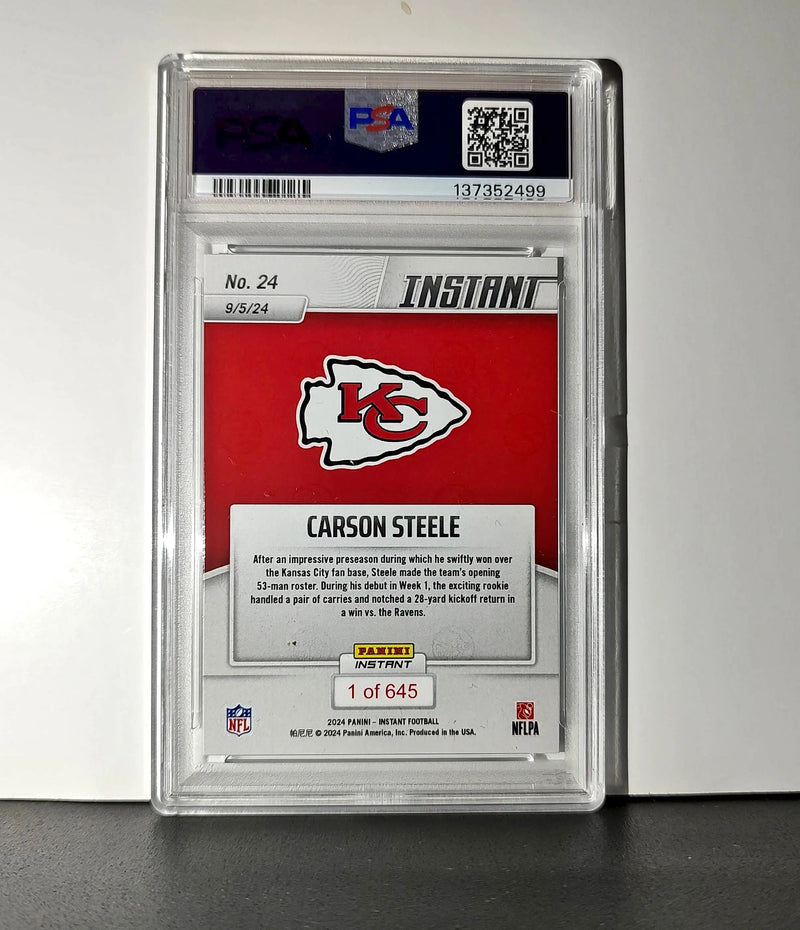 Carson Steele Rookie 2024 Panini Instant NFL #24 PSA 9 Mint