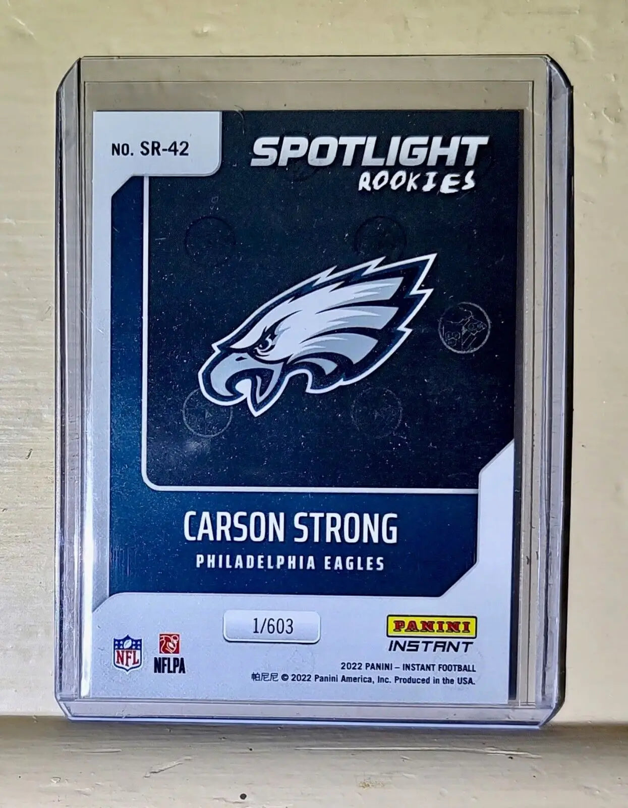 Carson Strong 2022 NFL Panini #42 Spotlight Rookie Football Card 1/603 - Football Card Single