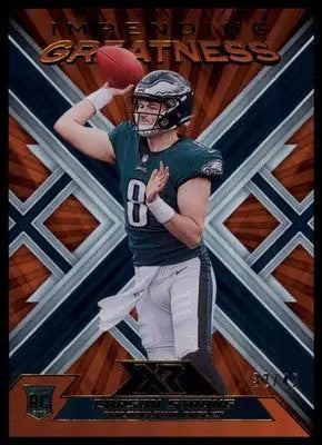 Carson Strong 2022 Panini XR Impending Greatness Orange /49 #IMG-11 Eagles - Football Card Single