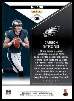 Carson Strong Rookie 2022 Panini Rookies & Stars #106 Philadelphia Eagles - Football Card Single