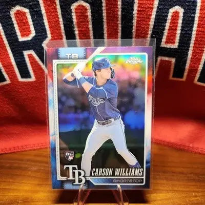 CARSON WILLIAMS 2026 Topps Chrome Red White Blue Refractor #195 Rays Rookie - Baseball Card Single