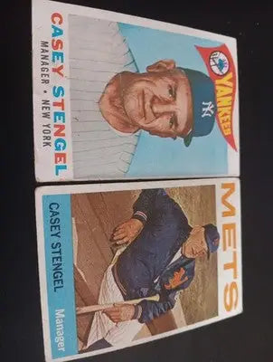 Casey Stengel - Two card LOT. Mgr cards. Topps 1960 #227. 1964 #324. VG - VG+ - Baseball Card Single