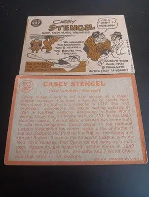 Casey Stengel - Two card LOT. Mgr cards. Topps 1960 #227. 1964 #324. VG - VG+ - Baseball Card Single