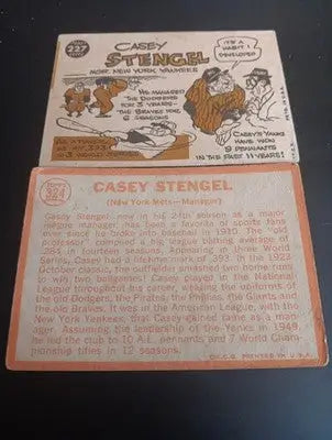 Casey Stengel - Two card LOT. Mgr cards. Topps 1960 #227. 1964 #324. VG - VG+ - Baseball Card Single