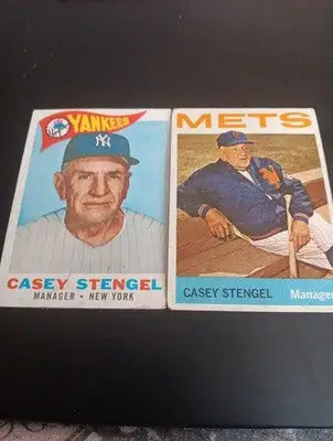 Casey Stengel - Two card LOT. Mgr cards. Topps 1960 #227. 1964 #324. VG - VG+ - Baseball Card Single