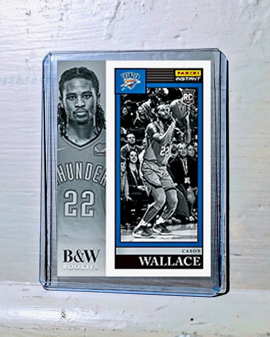 Cason Wallace 2023-24 Panini NBA #12 Black and White Rookies Card 1/326 - Basketball Card Single