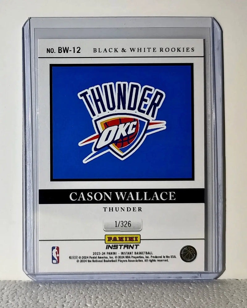 Cason Wallace 2023-24 Panini NBA #12 Black and White Rookies Card 1/326
