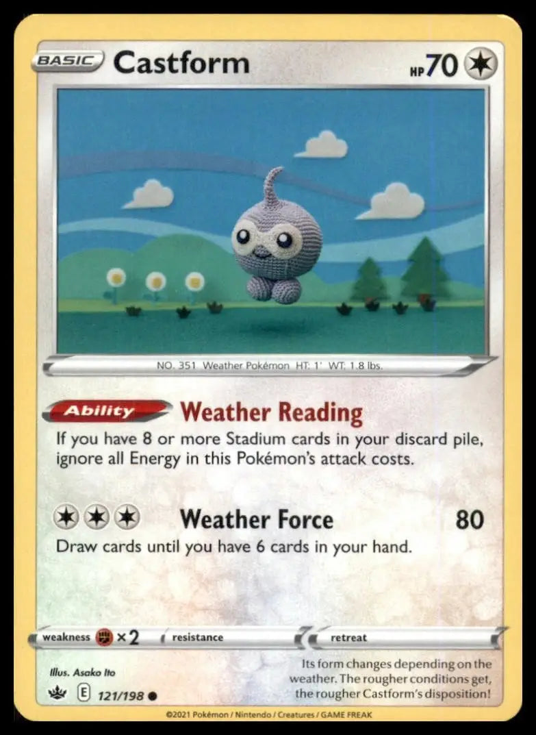 Castform 121/198 Swsh06: Sword & Shield - Chilling Reign Regular - Pokémon Card Single