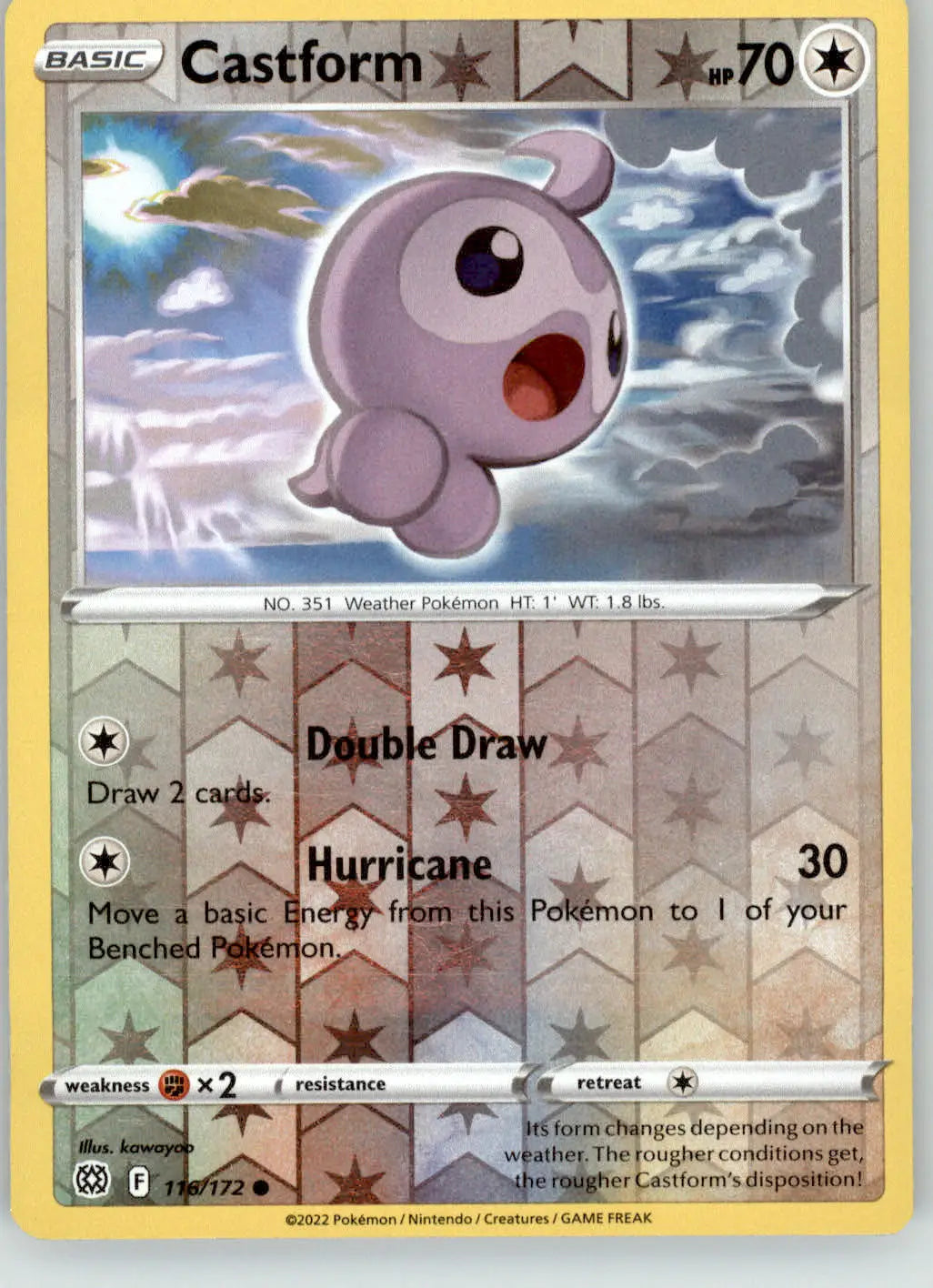 Castform - Brilliant Stars - 116/172 - Reverse Holo LP Pokemon - Pokémon Card Single