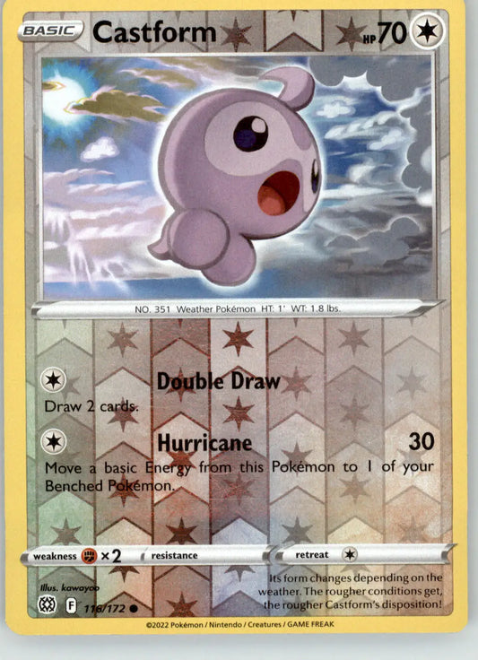 Castform - Brilliant Stars - 116/172 - Reverse Holo LP Pokemon - Pokémon Card Single