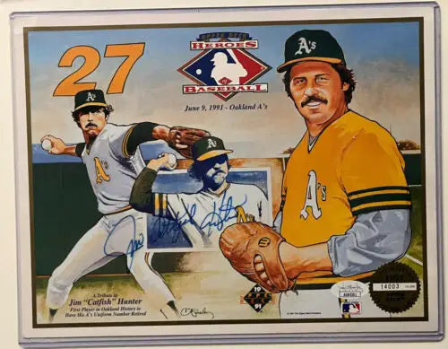 Jim Catfish Hunter baseball memorabilia from Upper Deck Heroes Baseball, item #27