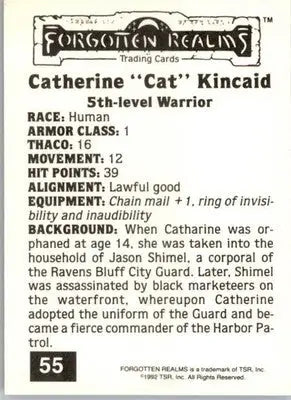 Catherine ’Cat’ Kincaid - 1992 TSR Advanced Dungeons & Dragons - #55 - Non_sport - Non-Sports Card Single