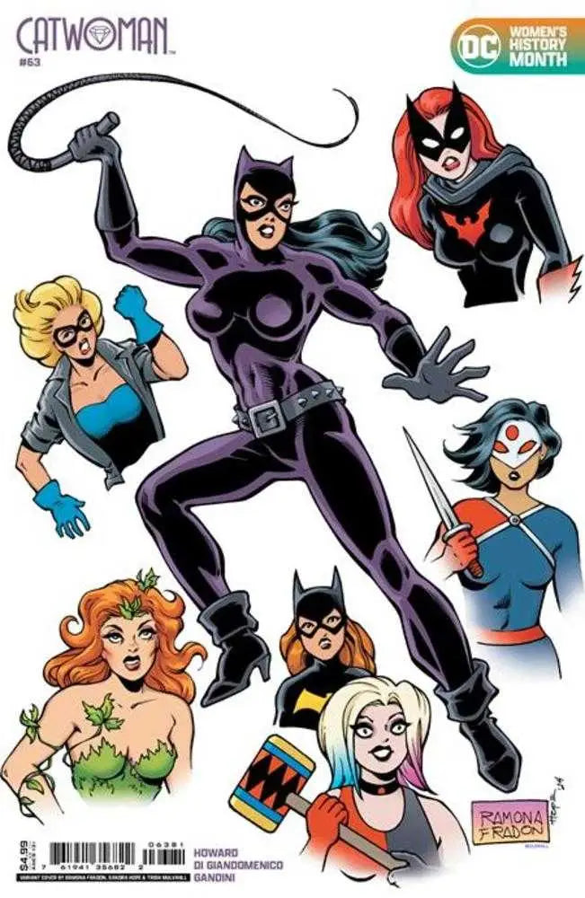 Catwoman #63 cover showcasing strong DC heroines; part of the Nine Lives trading cards