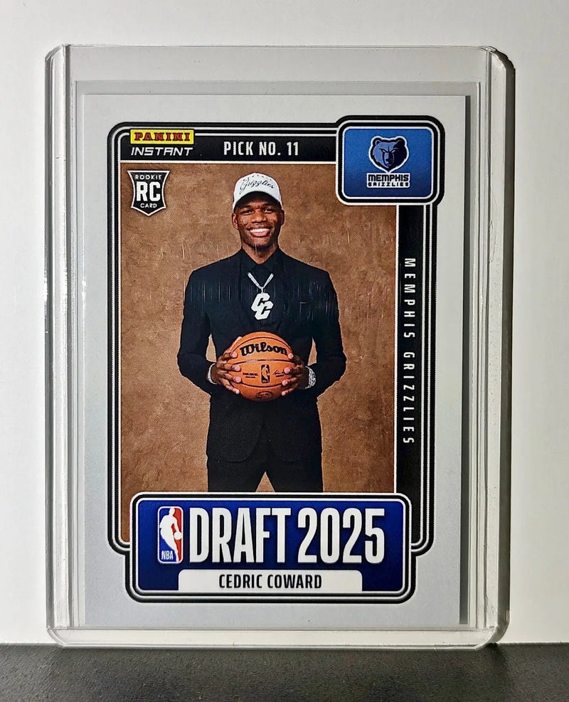 Cedric Coward Rookie 2025-26 Panini NBA #11 Draft Night Card Memphis Grizzlies