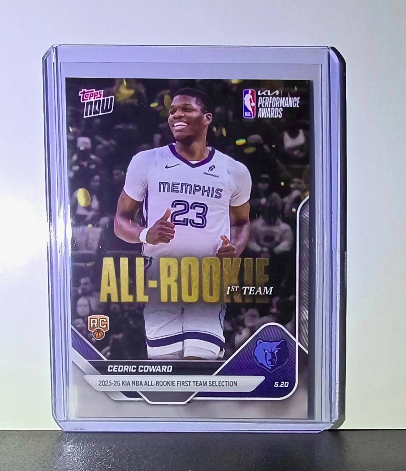Cedric Coward Rookie 2025-26 Topps Now NBA All-Rookie 1st Team Memphis Grizzlies - Basketball Card Single