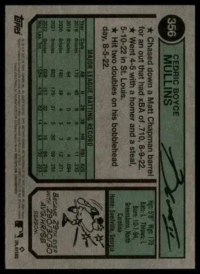 Cedric Mullins 2023 Topps Heritage #356 Baltimore Orioles - Baseball Card Single