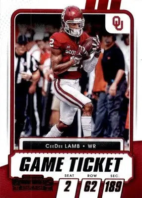 CeeDee Lamb - 2021 Panini Contenders Draft Picks - #44 - Red Football - Football Card Single