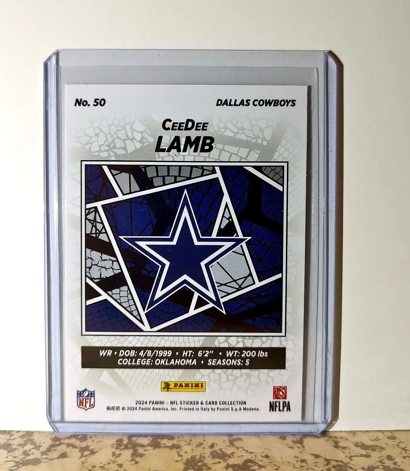 CeeDee Lamb 2024 Panini NFL #50 Sticker Card Dallas Cowboys