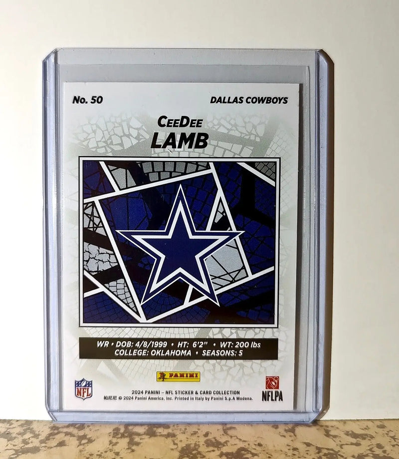 CeeDee Lamb 2024 Panini NFL #50 Sticker Card Dallas Cowboys