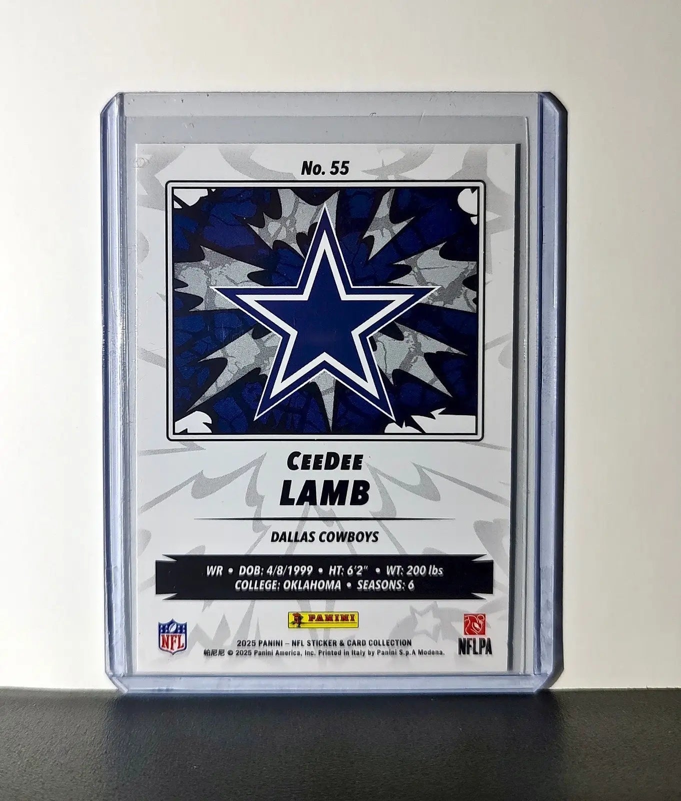 CeeDee Lamb 2025 Panini NFL #55 Sticker Card Dallas Cowboys