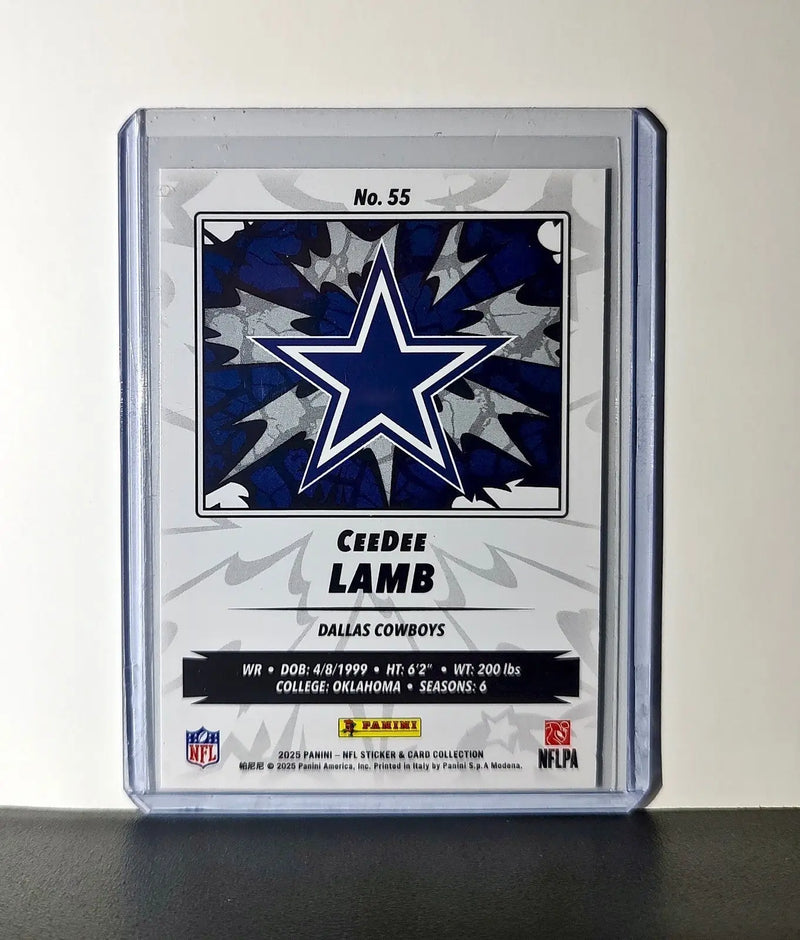 CeeDee Lamb 2025 Panini NFL #55 Sticker Card Dallas Cowboys