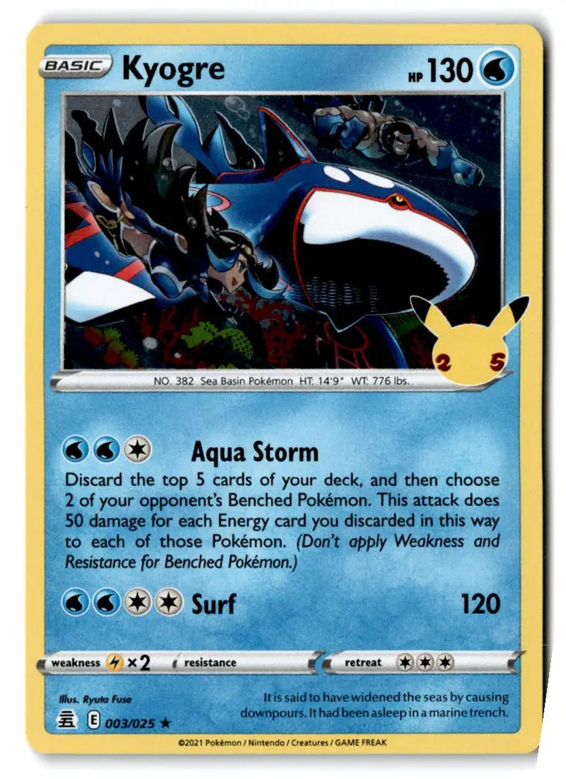 Celebrations #003/025 Kyogre - Pokémon Card Single