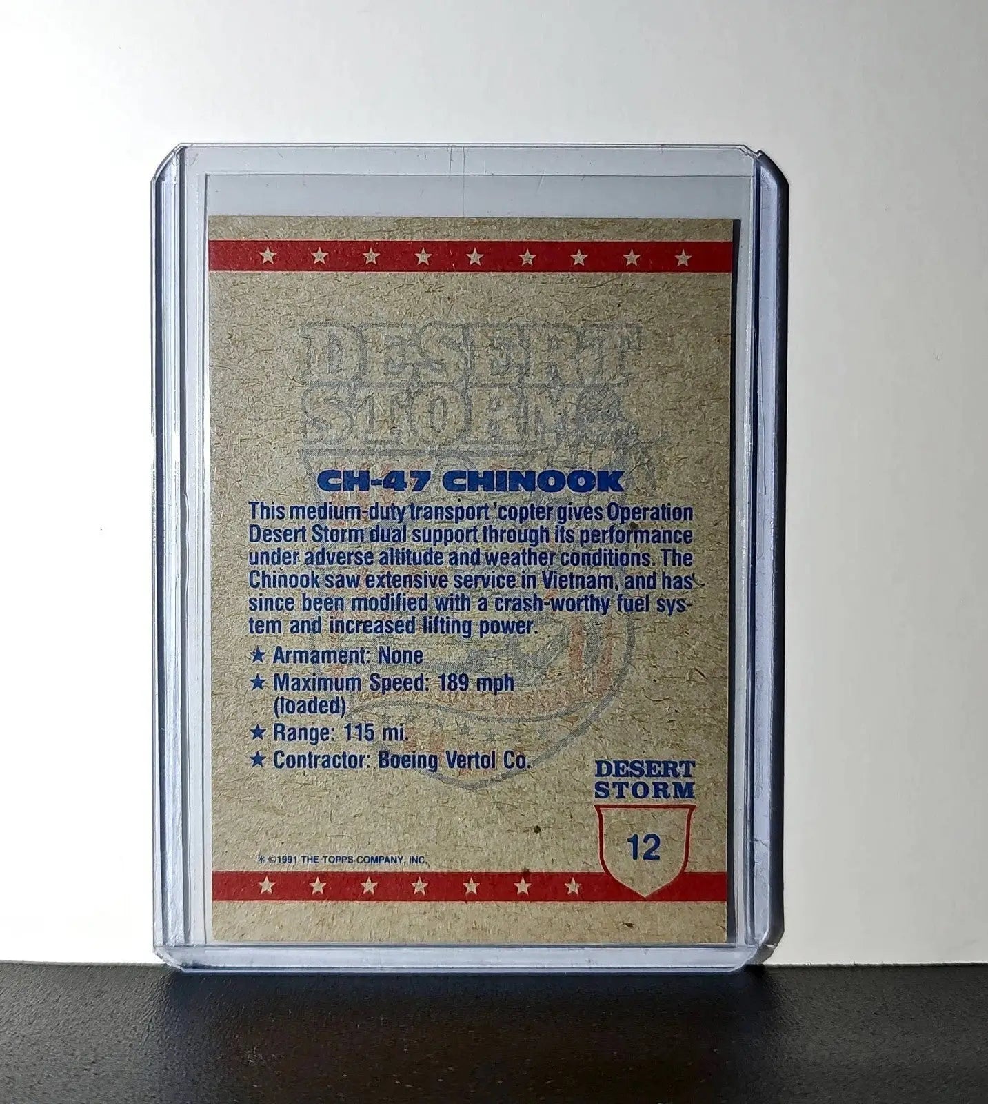 CH-47 Chinook 1991 Topps Desert Storm #12 Card - Non-Sports Card Single