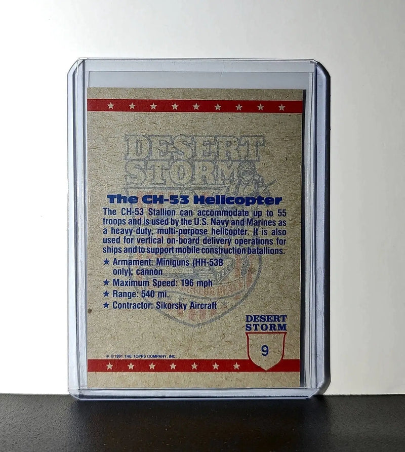 CH-53 Sea Stallion Helicopter 1991 Topps Desert Storm #9 Card - Non-Sports Card Single