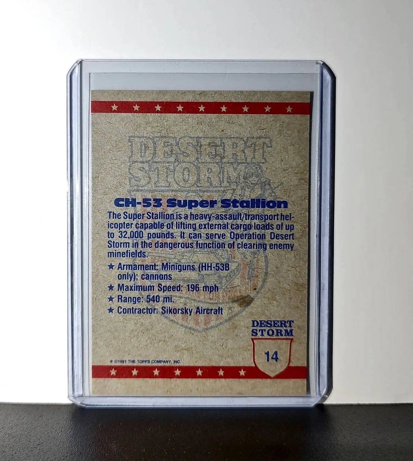 CH-53 Super Stallion 1991 Topps Desert Storm #14 Card