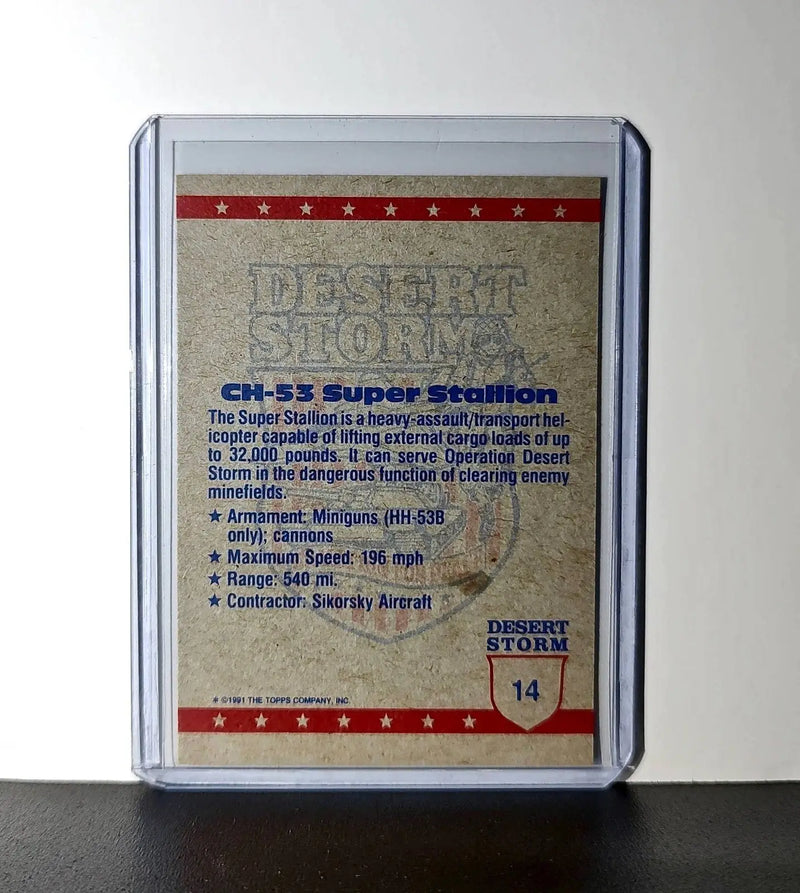 CH-53 Super Stallion 1991 Topps Desert Storm #14 Card