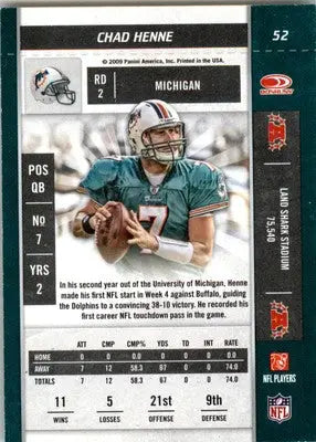 Chad Henne - 2009 Playoff Contenders - #52 - Football - Football Card Single