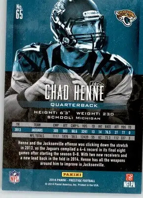 Chad Henne - 2014 Panini Prestige - #65 - Football - Football Card Single