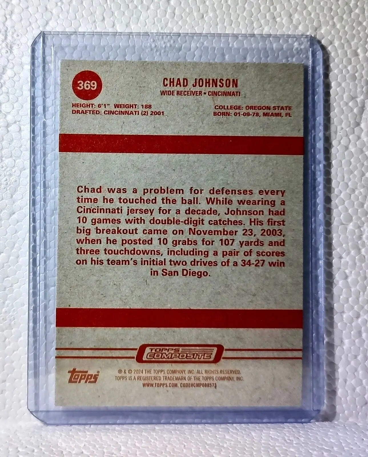 Chad Johnson 2023 Topps NFL #369 Composite Football Card Cincinnati Bengals - Football Card Single