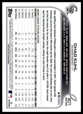 Chad Kuhl 2022 Topps Update #US71 Colorado Rockies - Baseball Card Single