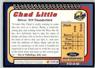 Chad Little - 1991 Maxx Ford Motorsport - #10 - Racing - Racing Card Single