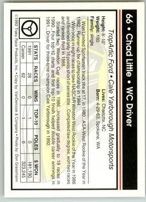 Chad Little - 1992 Traks - #66 - Racing - Racing Card Single