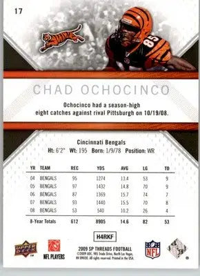 Chad Ochocinco - 2009 SP Threads - #17 - Football - Football Card Single