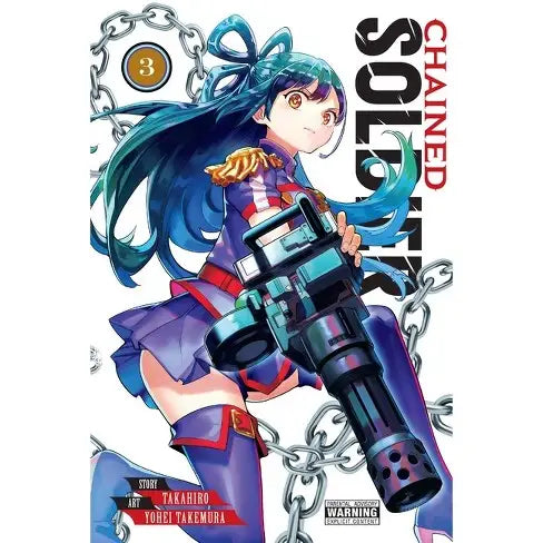 Manga volume Chained Soldier Graphic Novel Volume 03 featuring a female character with a large gun