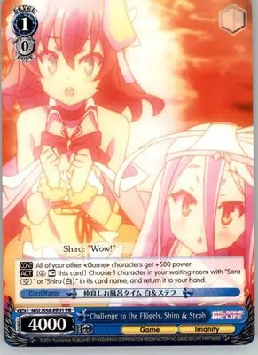 Challenge to the Flugels Shiro & Steph - No Game No Life - NGL/S58-PE01 PR - NM - TCG Card Single